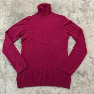 BCBG MaxAzria 100% Cashmere Turtleneck Sweater Tunic Women's LARGE Red